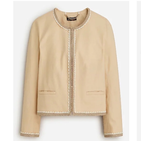 J Crew Cropped Linen Lady Jacket